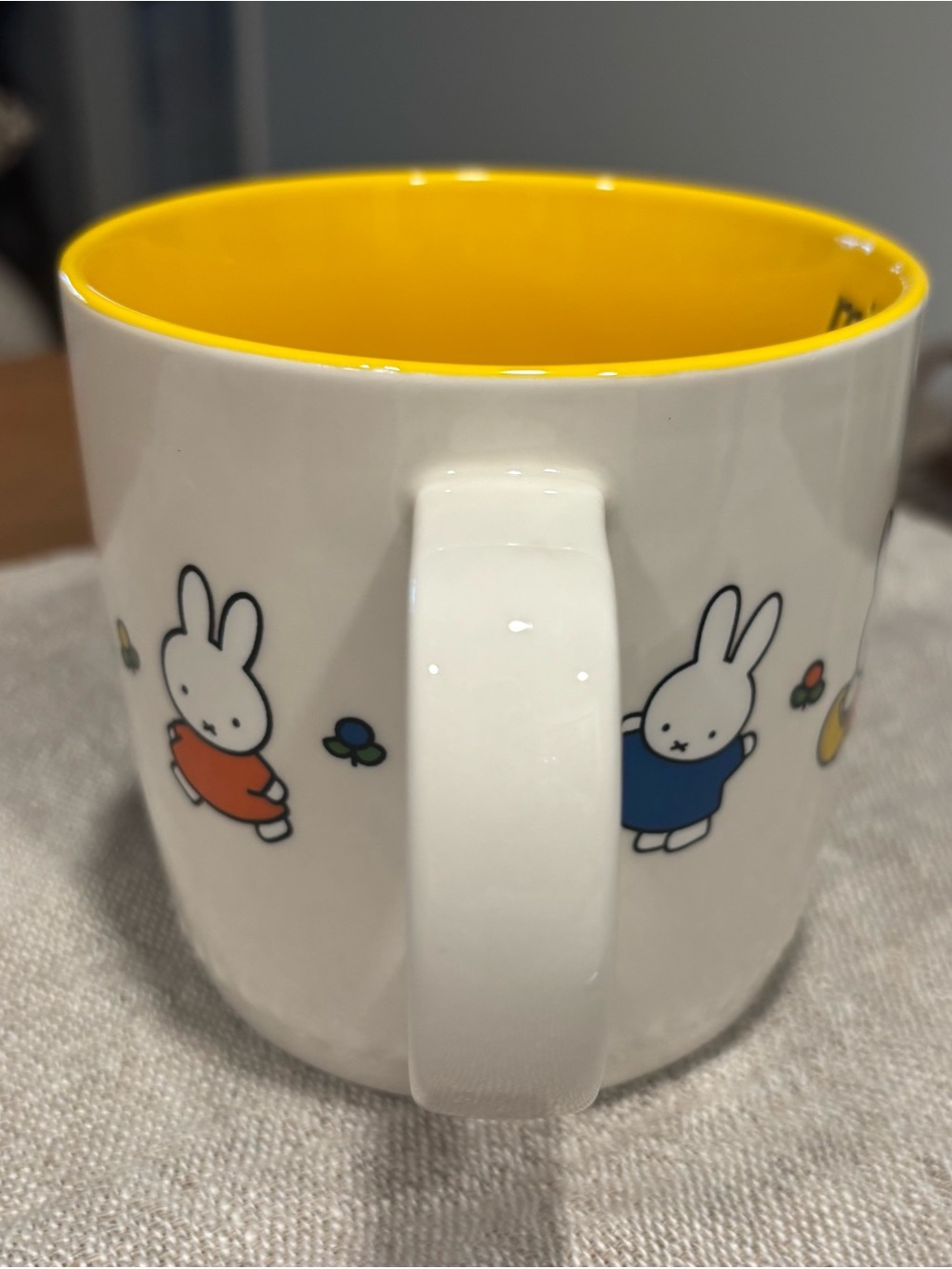 miffy White Ceramic Mug with Yellow Interior and Colorful Characters - Picture 5 of 5